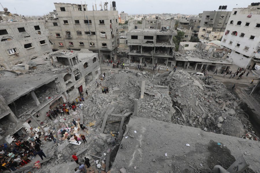13 Bodies Retrieved from Rubble in Khan Younis Al Amal
