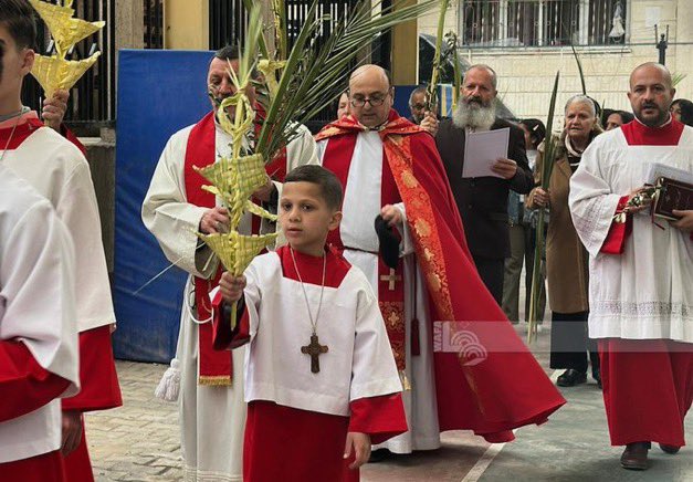 Palestinian Christians celebrate Palm Sunday Mass in Gaza church