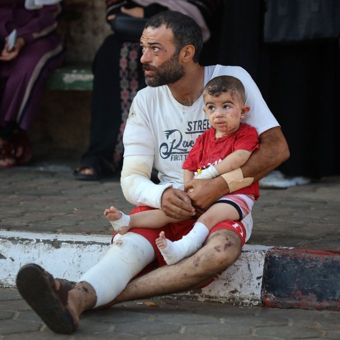 Father and son injured in Israeli bombing at Bureij refugee camp