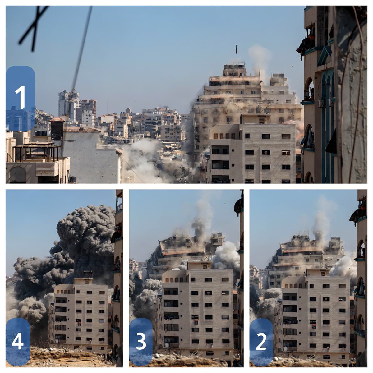 Israeli bombing of high rise buildings in Gaza continues
