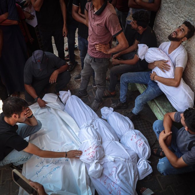Farewell to martyred Abu Rakab family victims in central Gaza