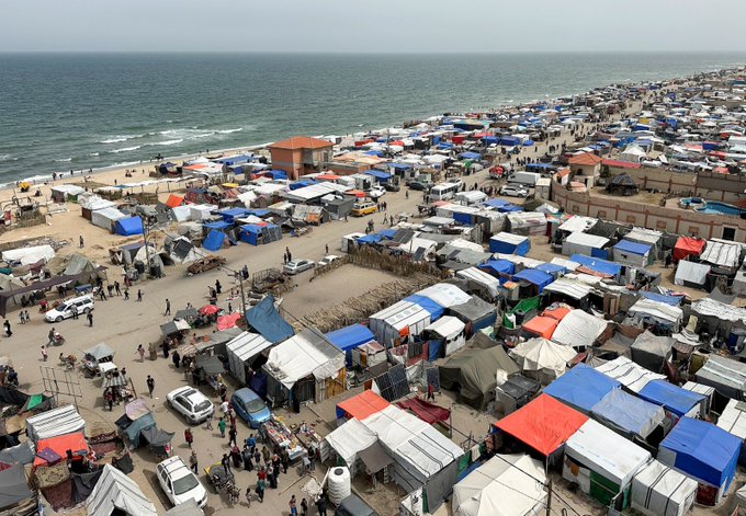Displaced camp established in Deir al-Balah after Rafah exodus