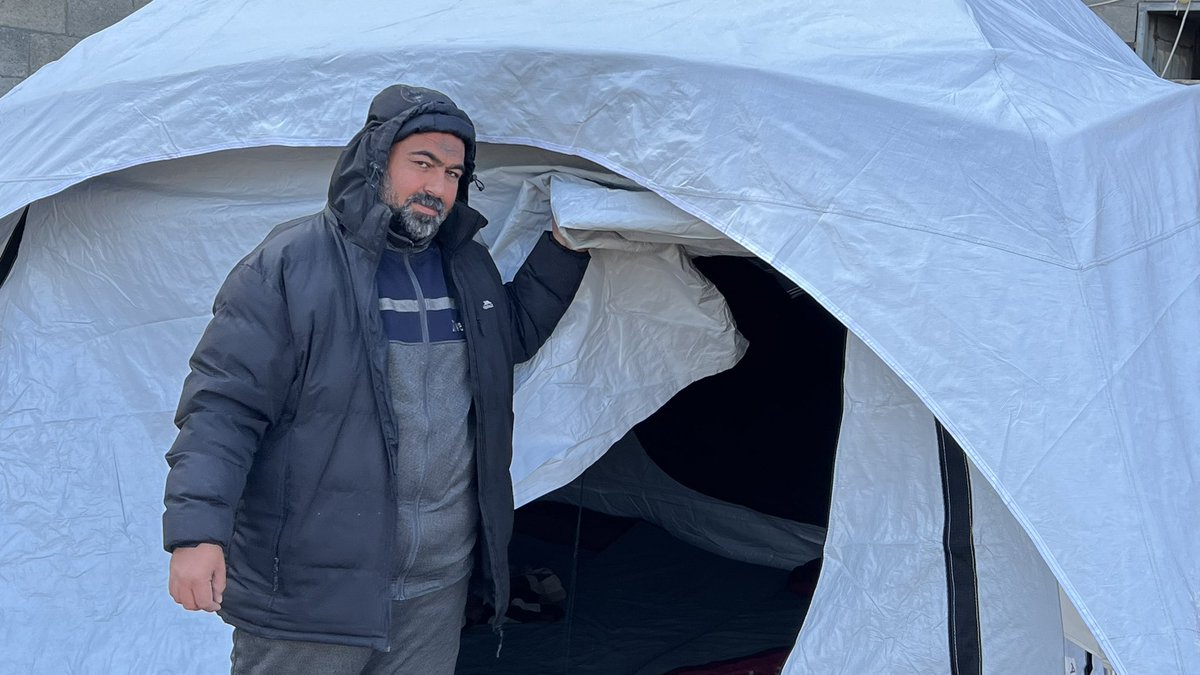 Father Sets Up Tents for Children After Home Destroyed