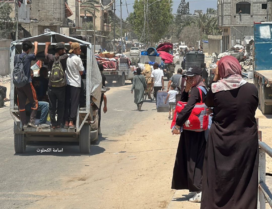 Mass displacement from Deir al-Balah in central Gaza Strip