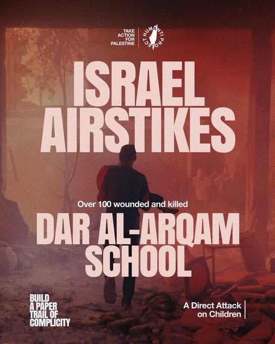 Israeli airstrikes on Dar Al-Arqam school kill 29 people