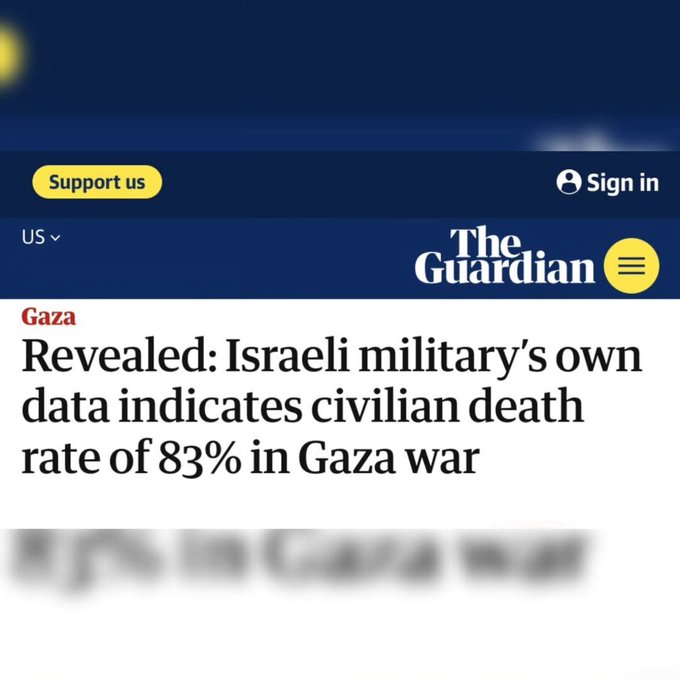 Investigation reveals 83% of Gaza casualties are civilians