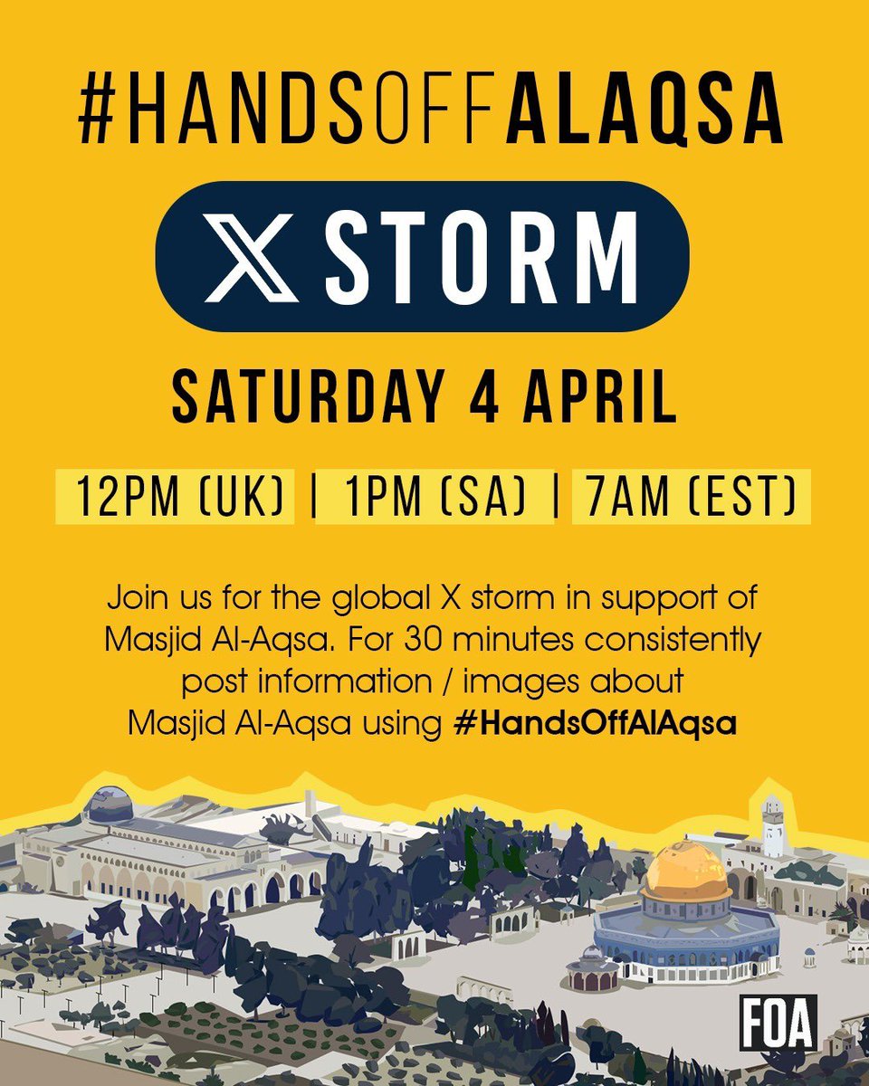 International Twitter Storm for Al-Aqsa Mosque Awareness Campaign