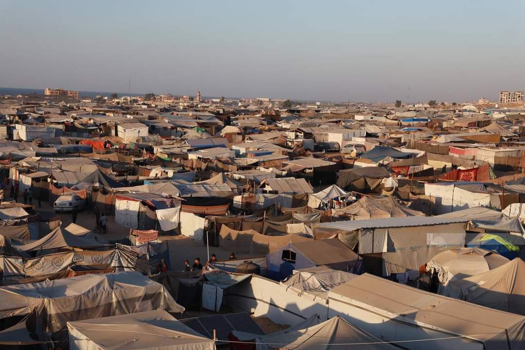 Displaced people camps in Al-Mawasi area west of Khan Yunis