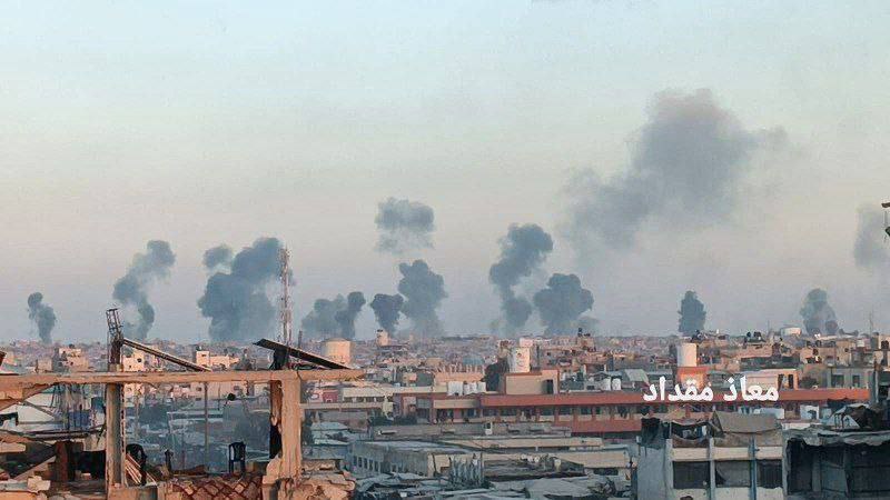 Belt of fire east of Khan Yunis with over 10 airstrikes