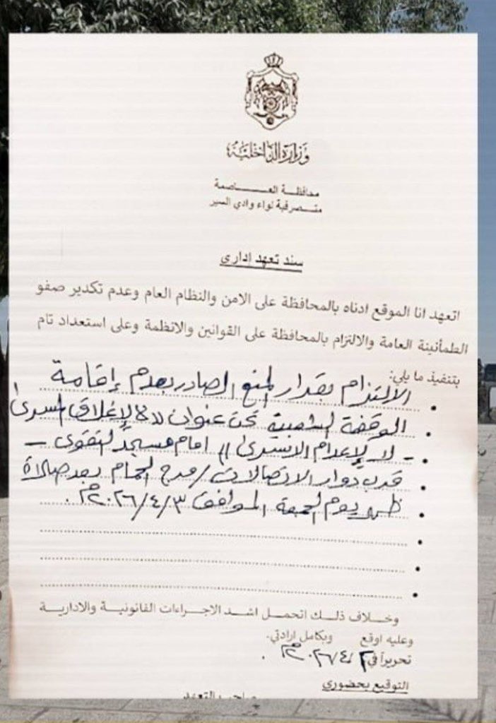 Jordan bans protests against Al-Aqsa closure and execution law