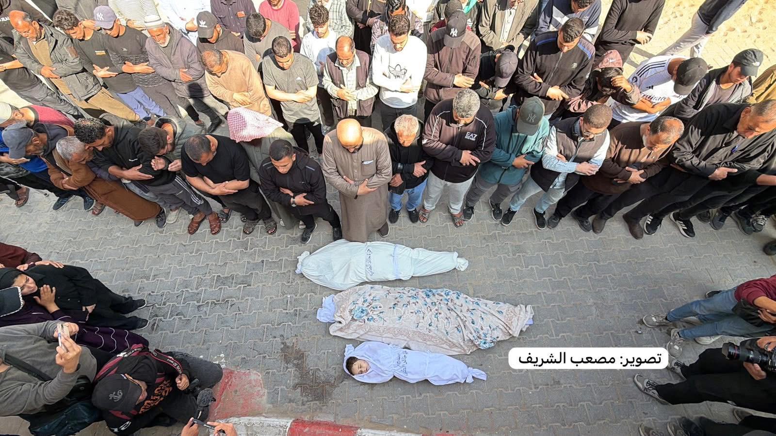 Funeral procession for Gaza family killed in Israeli shelling