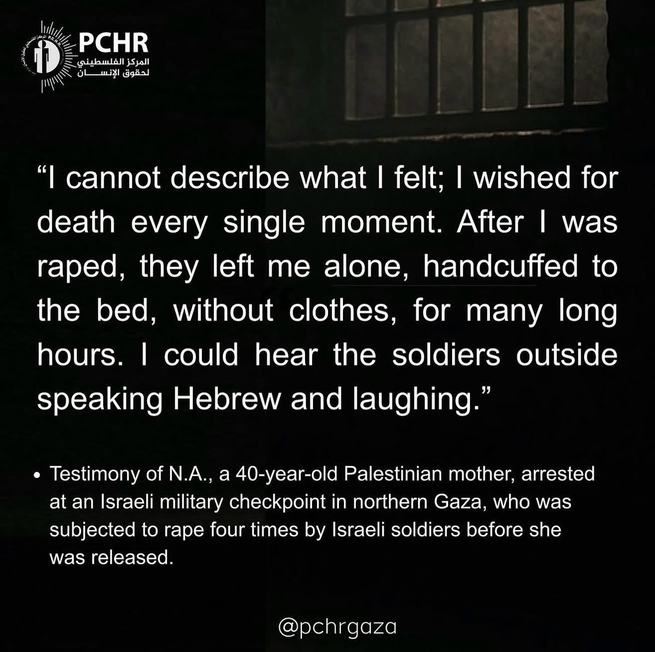 PCHR documents rape cases by Israeli soldiers against Gaza civilians