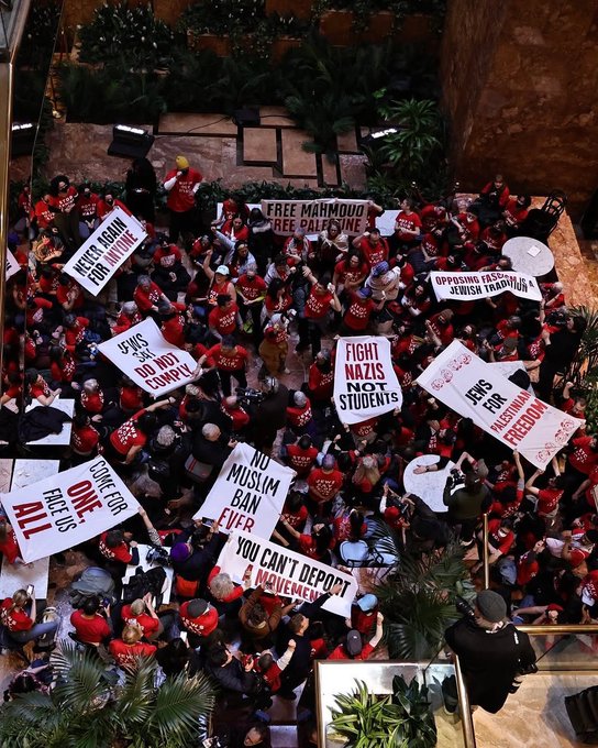 Jewish American activists occupy Trump Tower lobby for Palestinian activist Mahmoud Khalil