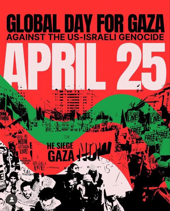 Global March at US Embassies for Palestine April 25
