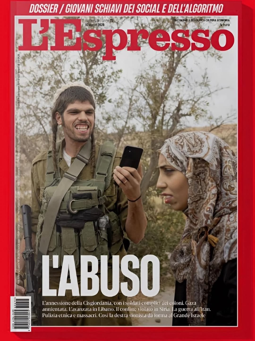 Italian Magazine L’Espresso Publishes Viral Cover on Abuse