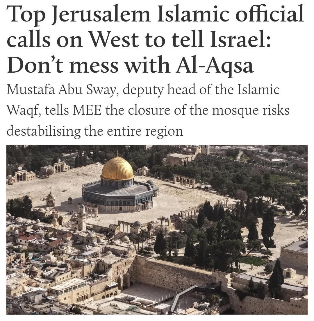 Islamic Official Calls to Protect Holy Sites of Jerusalem