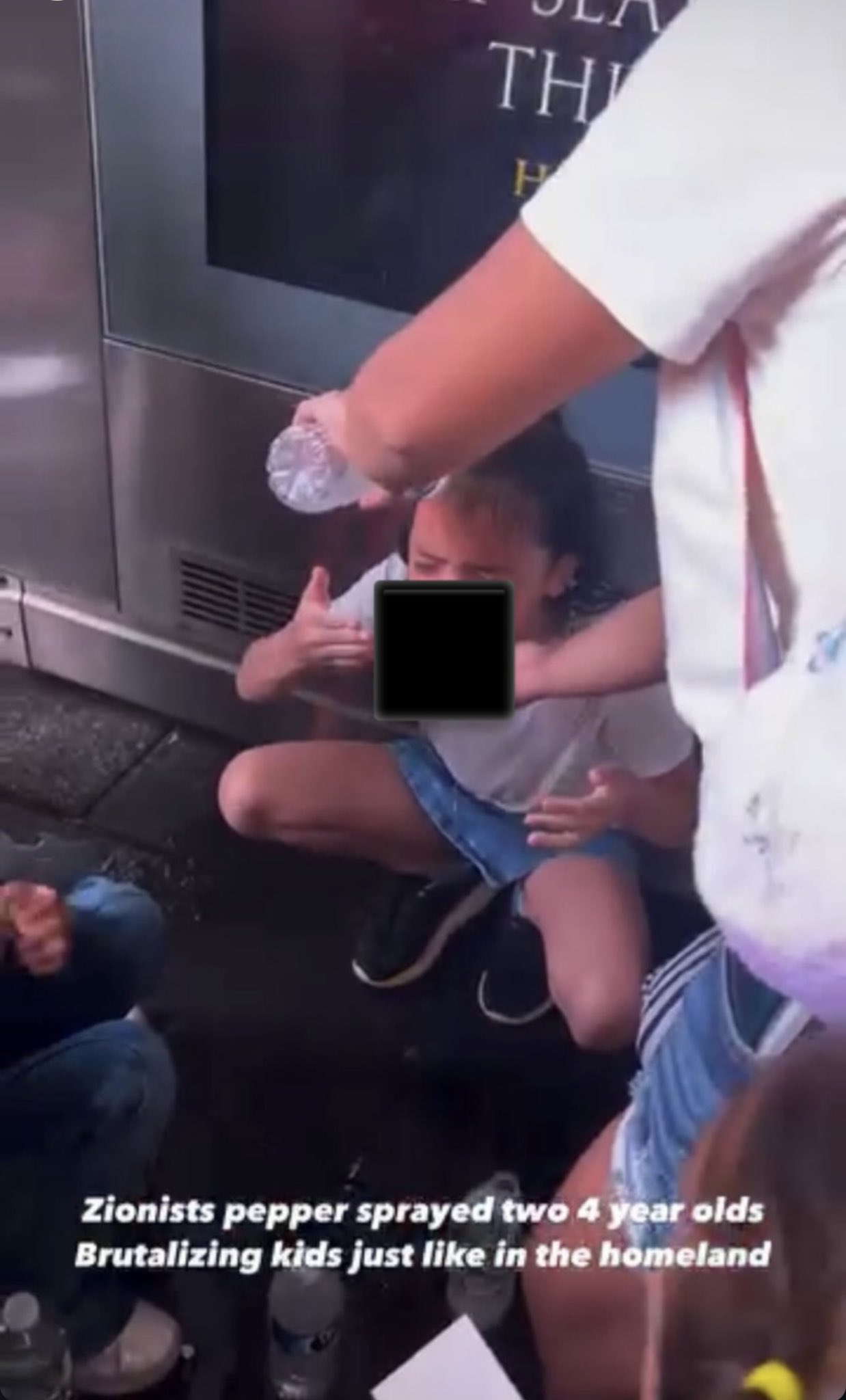 Zionist Woman Maces Pro-Palestine Protesters Including Children