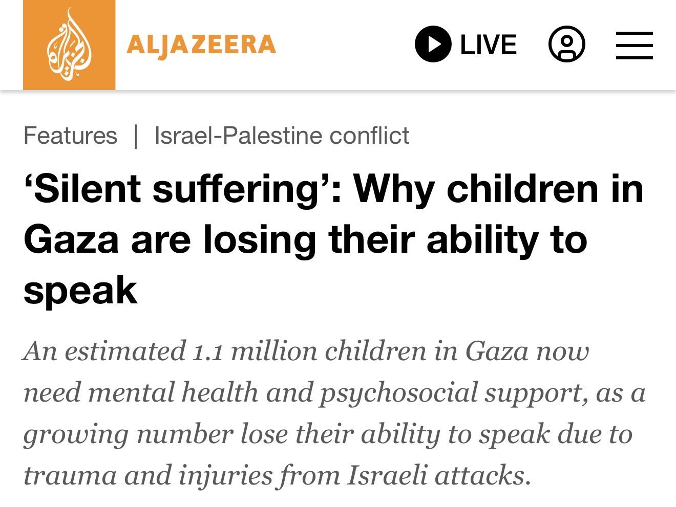 1.1 Million Gaza Children Need Urgent Psychological Treatment