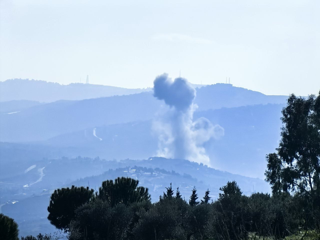 Israeli air raid near Kafr Kila in Southern Lebanon