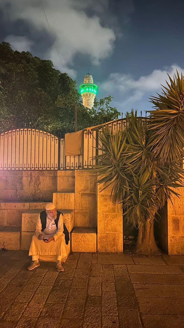 Palestinian Man at Al-Aqsa Gates During Closure