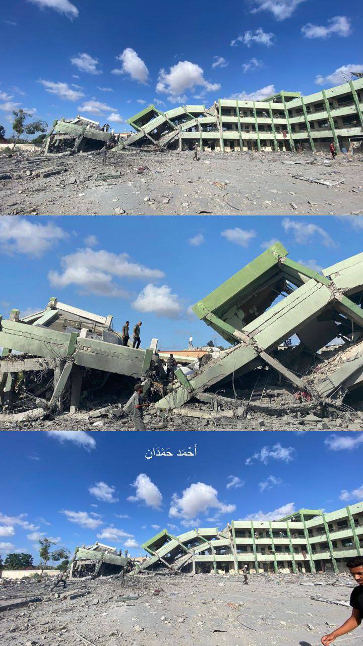 Israeli warplanes bomb Ghazi al-Shawwa school in northern Gaza