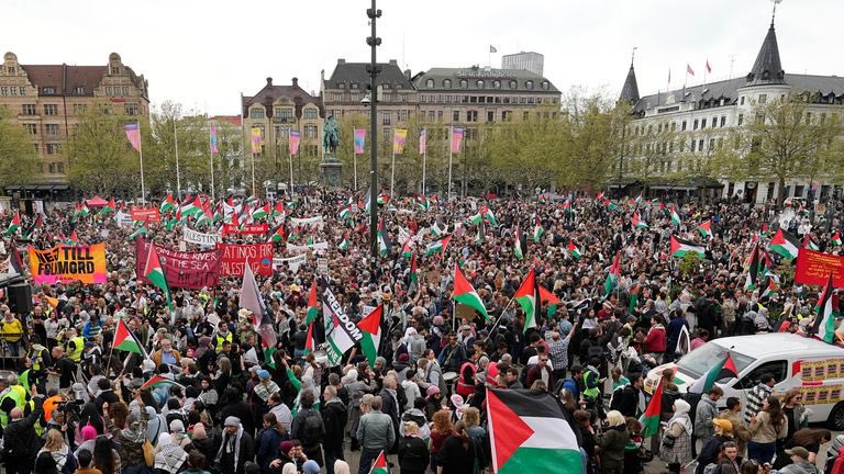 Sweden: Massive Protests in Malmo Against Israel Eurovision Participation