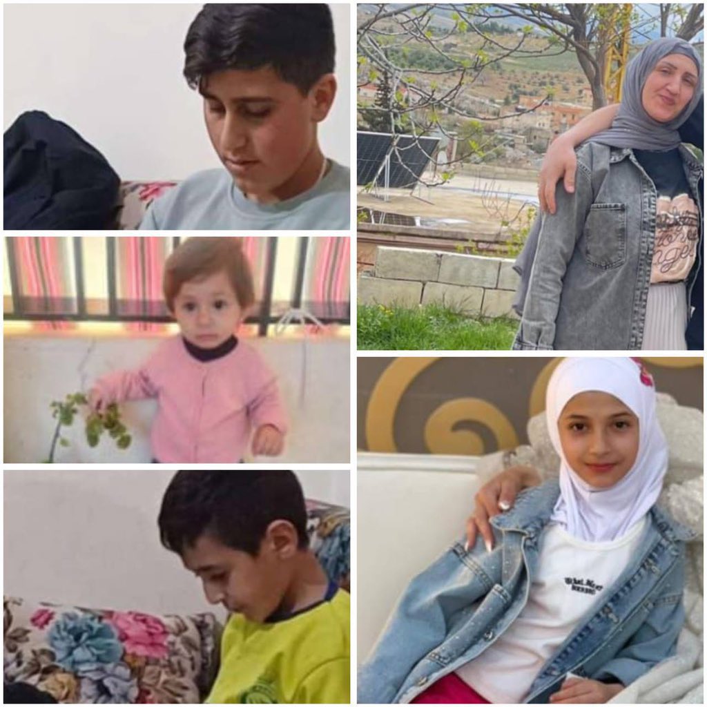 Israeli strike kills Lebanese mother and four children in Baalbek