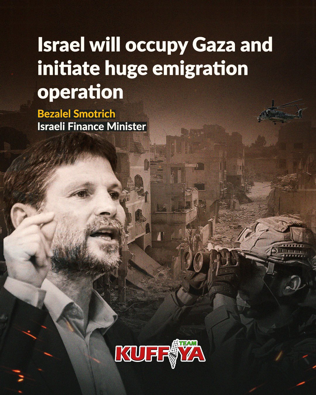 Smotrich Calls for Israel to Occupy Gaza and Initiate Mass Emigration