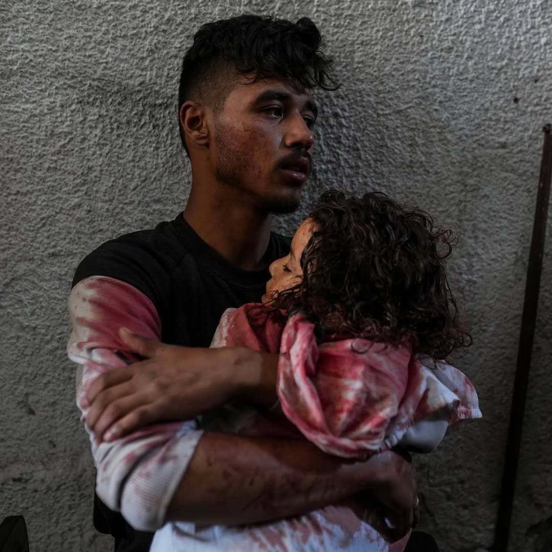 Young man mourns sister killed in Gaza airstrike