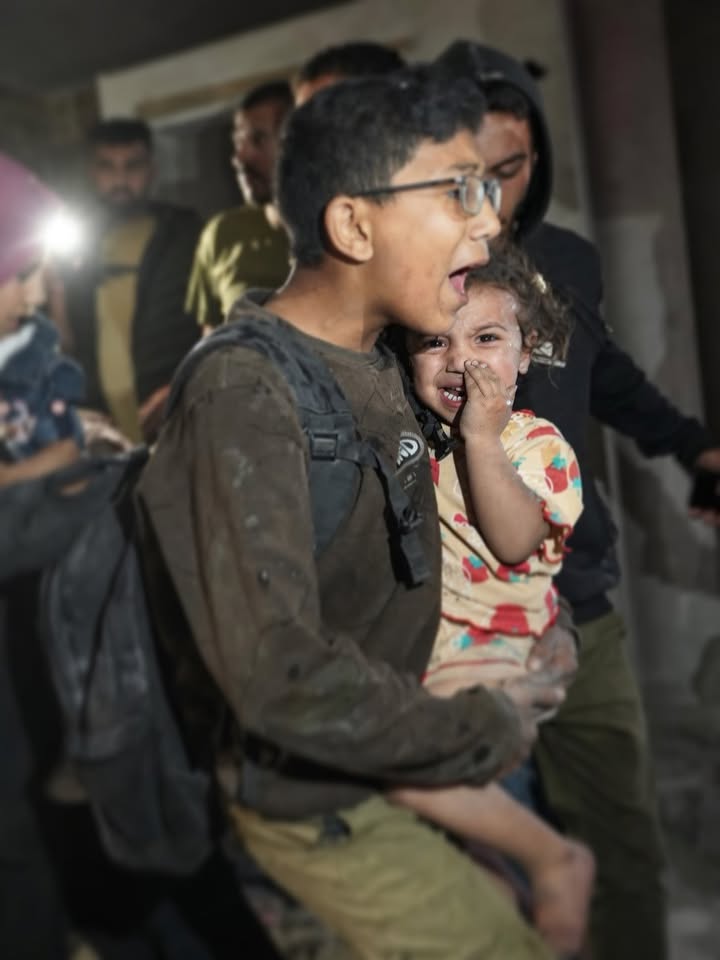 Children rescued from rubble of bombed Gaza City house