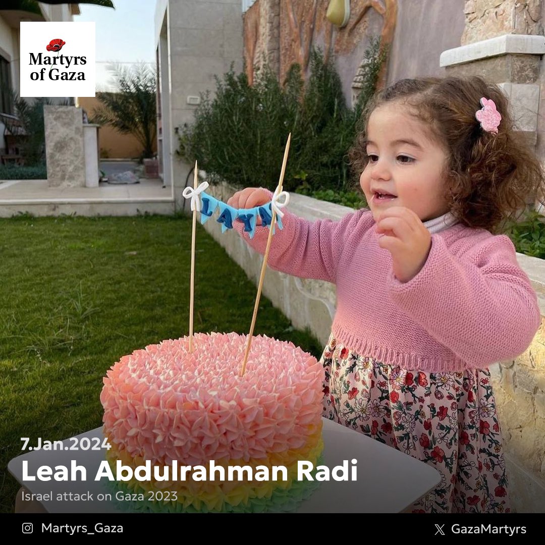 Three-year-old Leah killed in Israeli occupation massacre