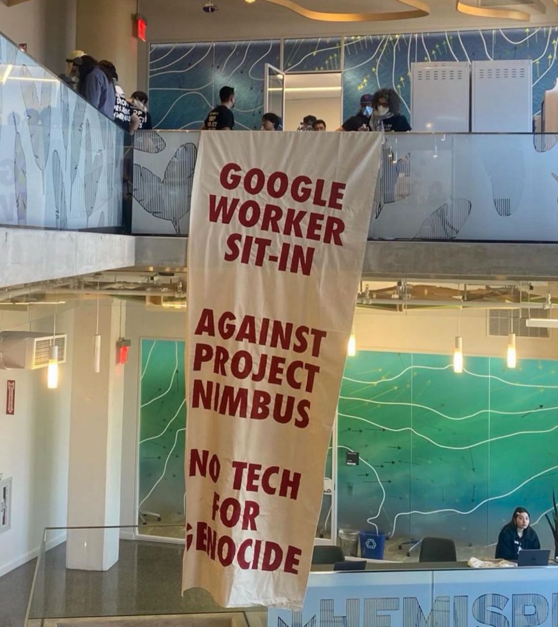 Google Workers Protest Project Nimbus at Cloud CEO Office