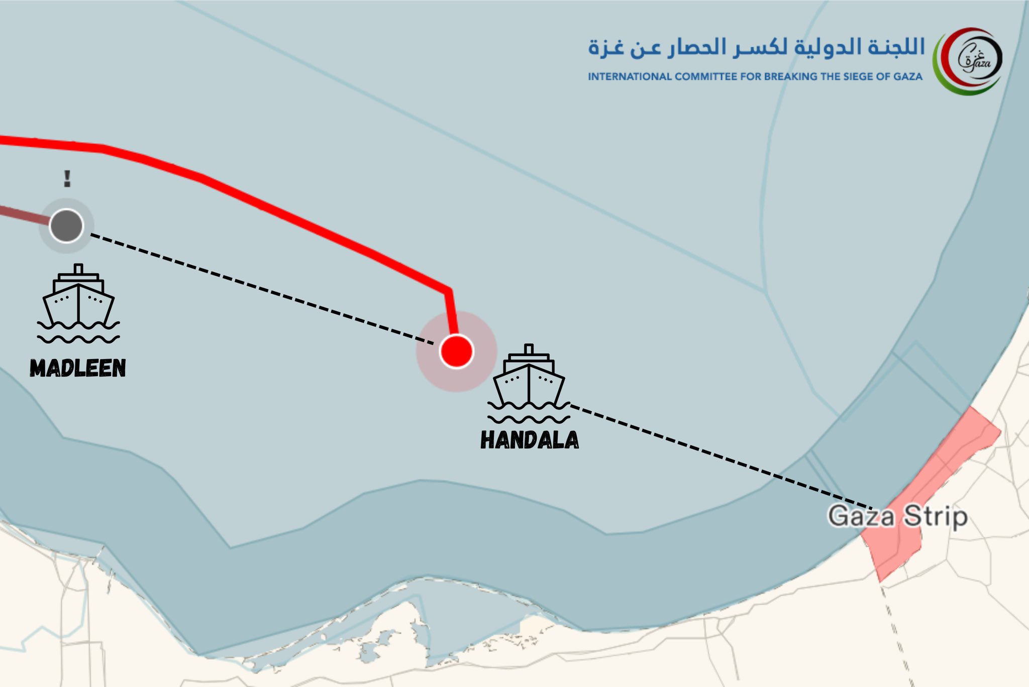 Handala surpasses Madleen distance milestone by over 100 kilometers