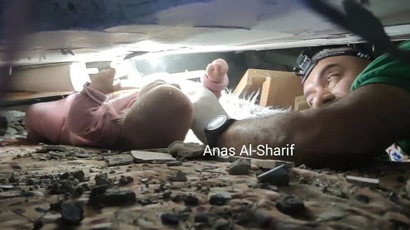 Infant Rescued from Rubble in Gaza Airstrike