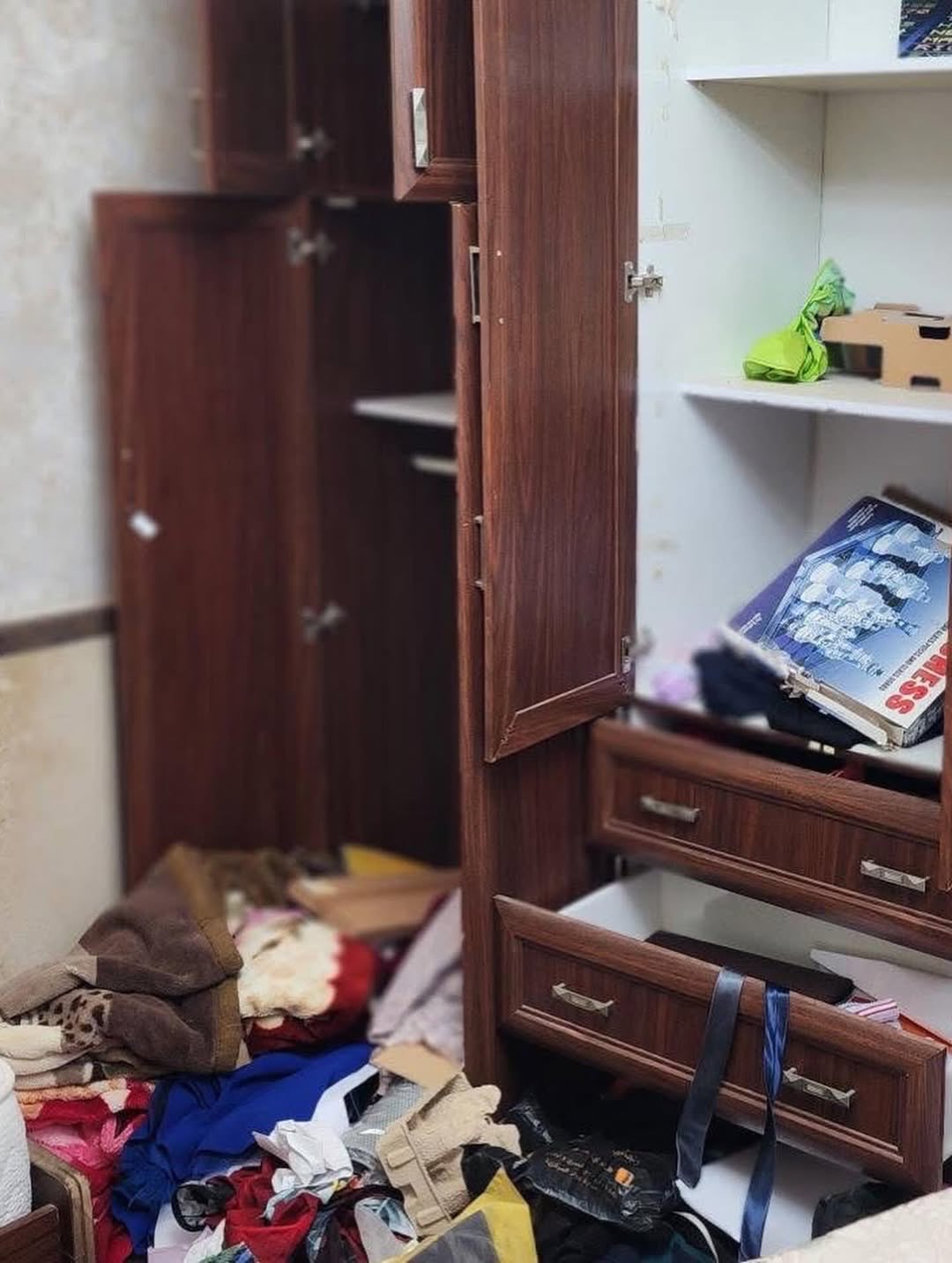 Destruction from Israeli military raid on Jenin home