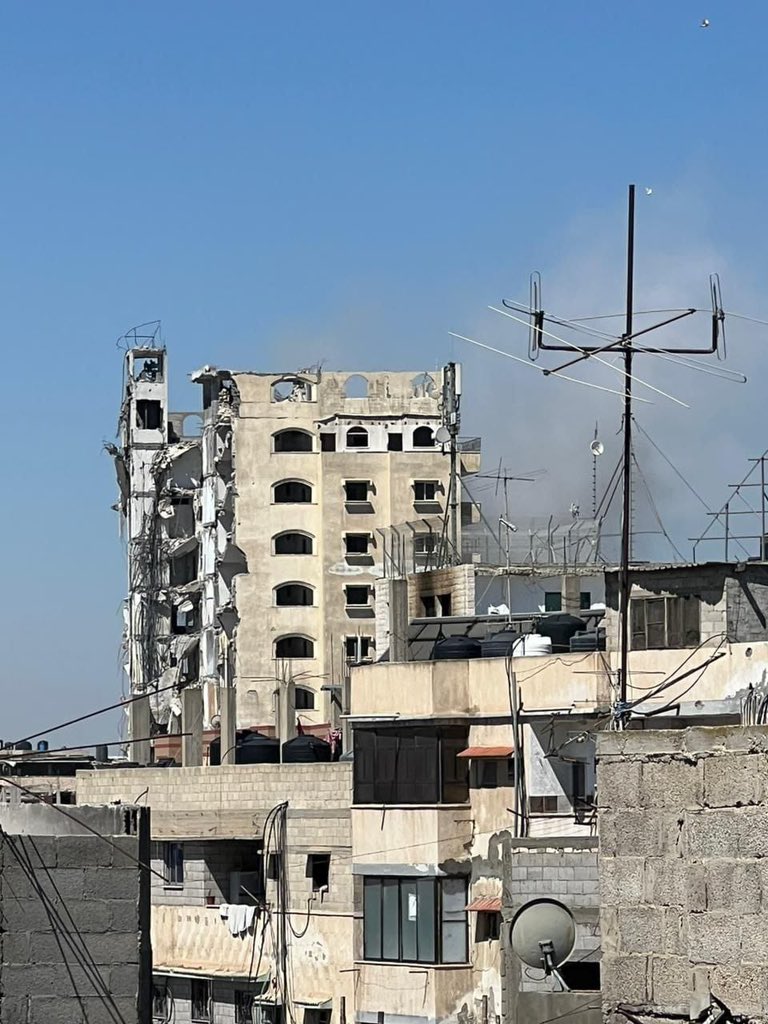 Israeli forces bomb al-Masri Tower in Rafah second time