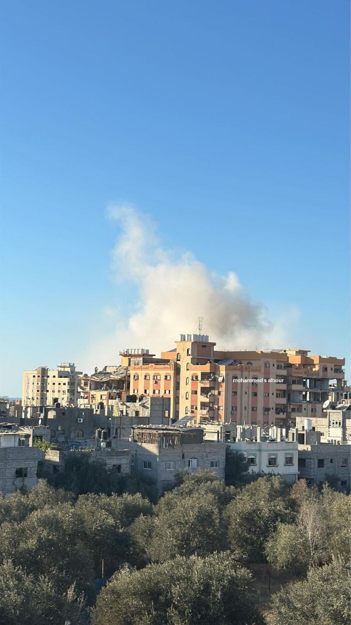 Israeli warplanes destroy residential buildings in central Gaza