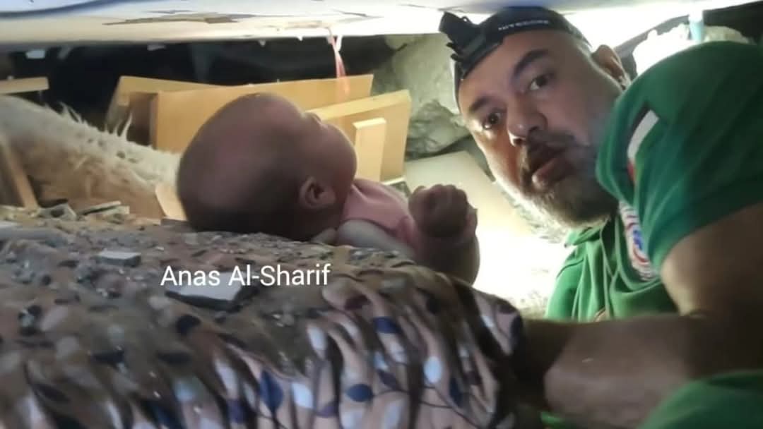 Infant Rescued from Rubble in Gaza Neighborhood
