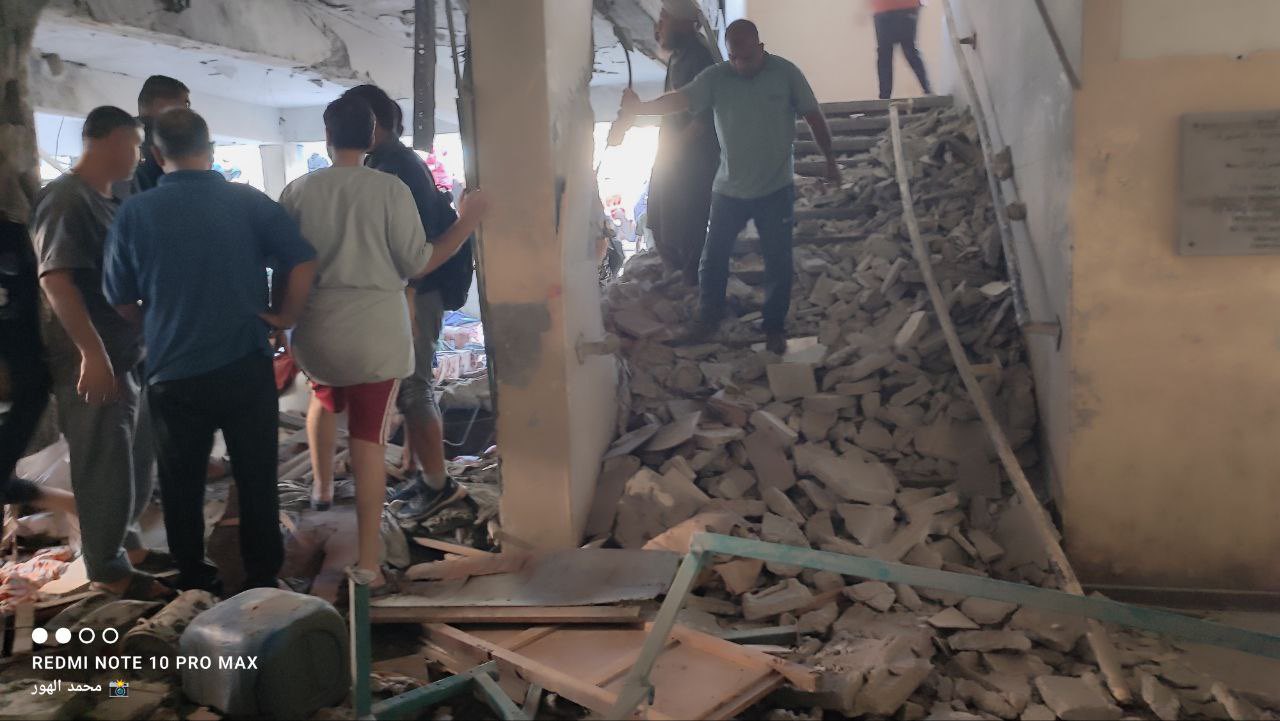 Israel Bombs School in Al-Nussairat Camp Central Gaza