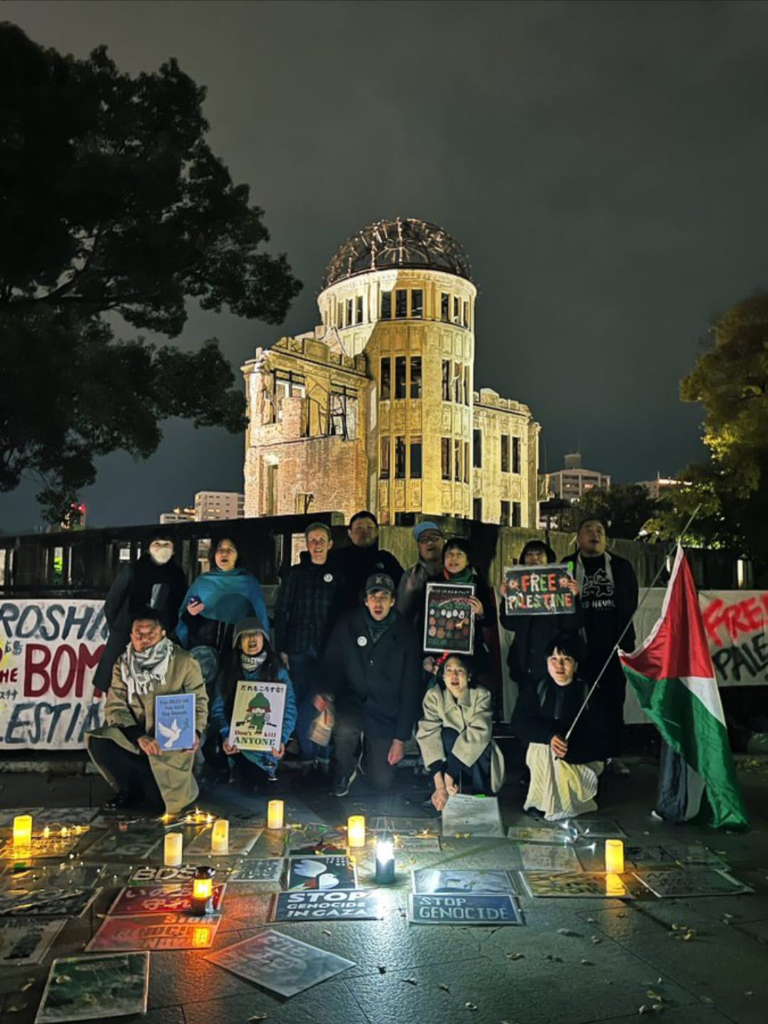 Pro-Palestine vigil held in Hiroshima over Gaza