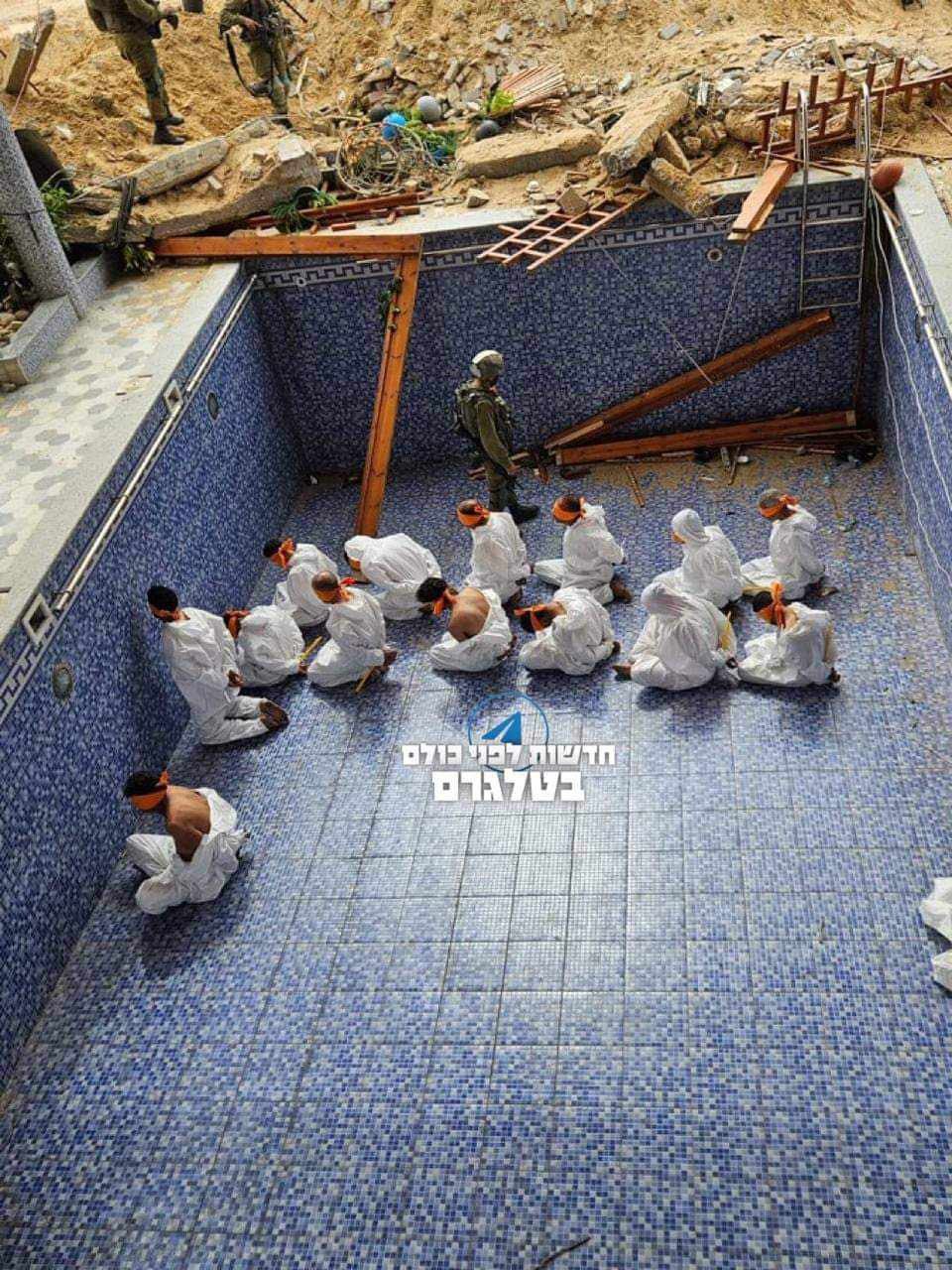 Civilians detained and held in swimming pool during Khan Younis siege
