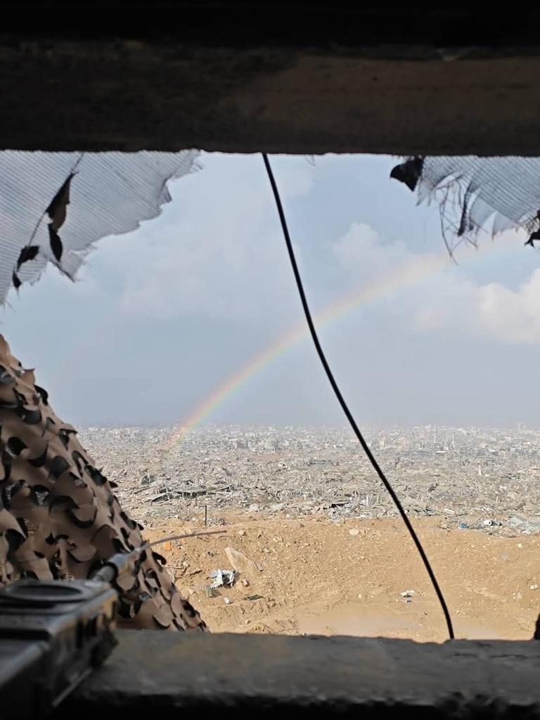 Rainbow over Shujayia ruins: witness to Gaza’s devastation