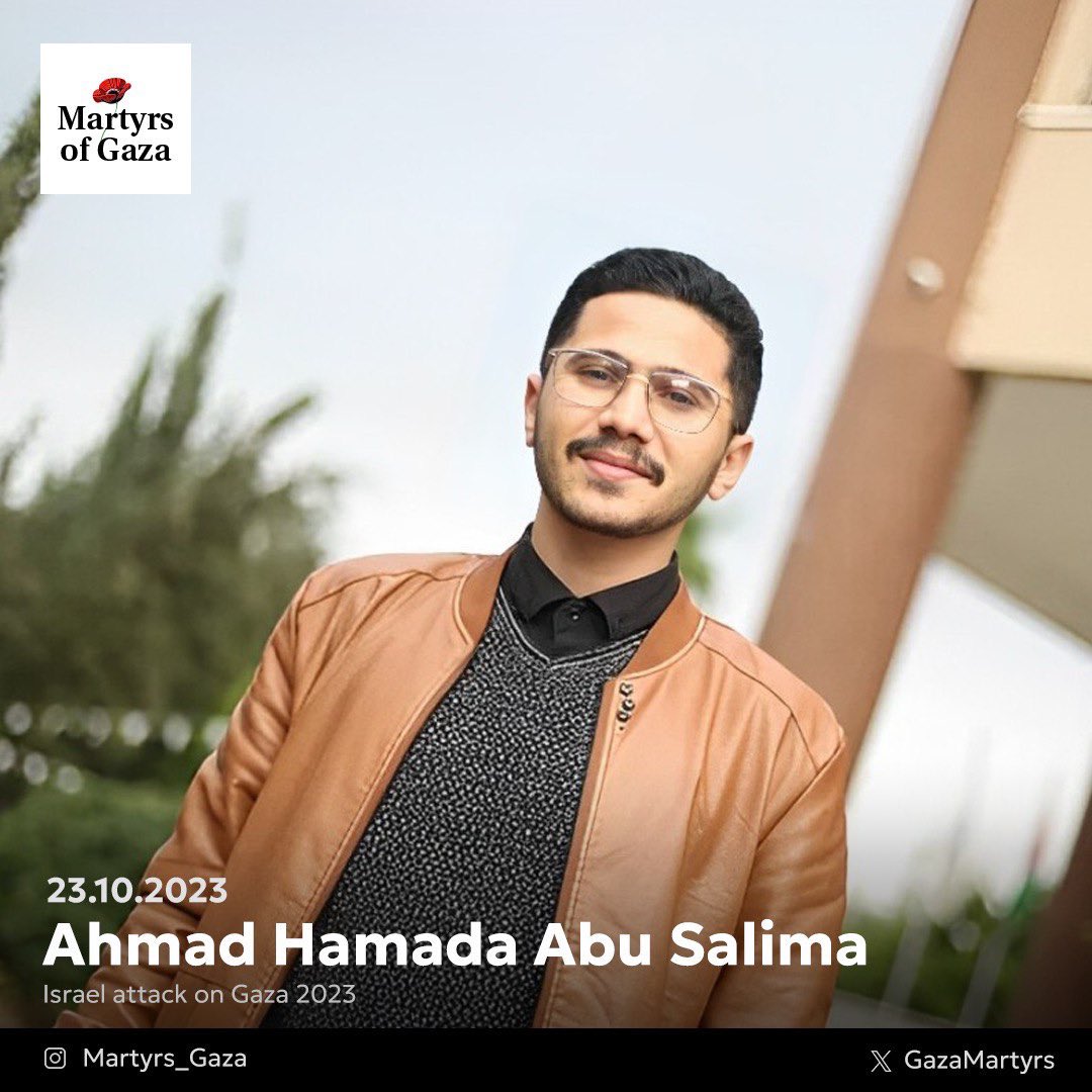 Gaza educator Ahmad Hamada Abu Salima shares family loss from October 23rd attack