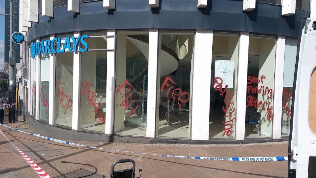 Activists Damage Barclays Branch Over Elbit Systems Investment