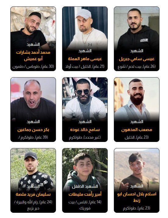 Nine Palestinians killed in West Bank occupation forces operation