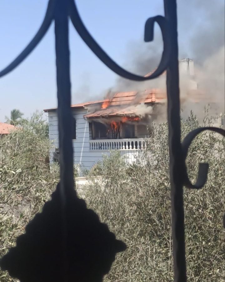 Fire erupts in Palestinian home hit by Israeli tanks in Abasan