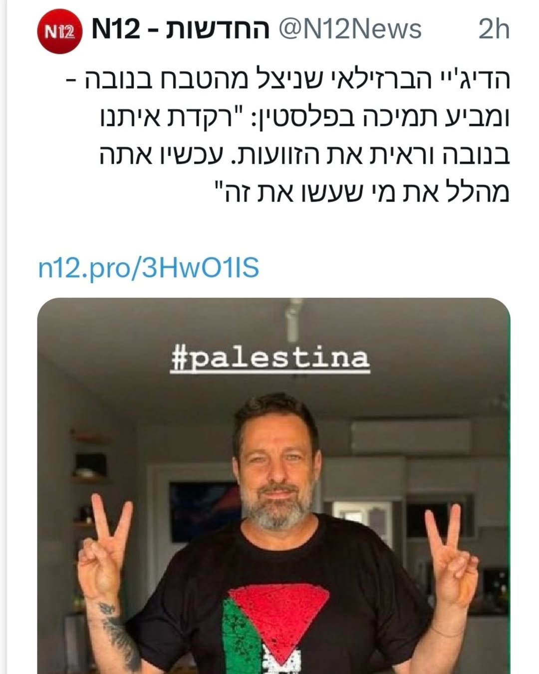 Brazilian DJ from Nova festival now prominent Gaza supporter