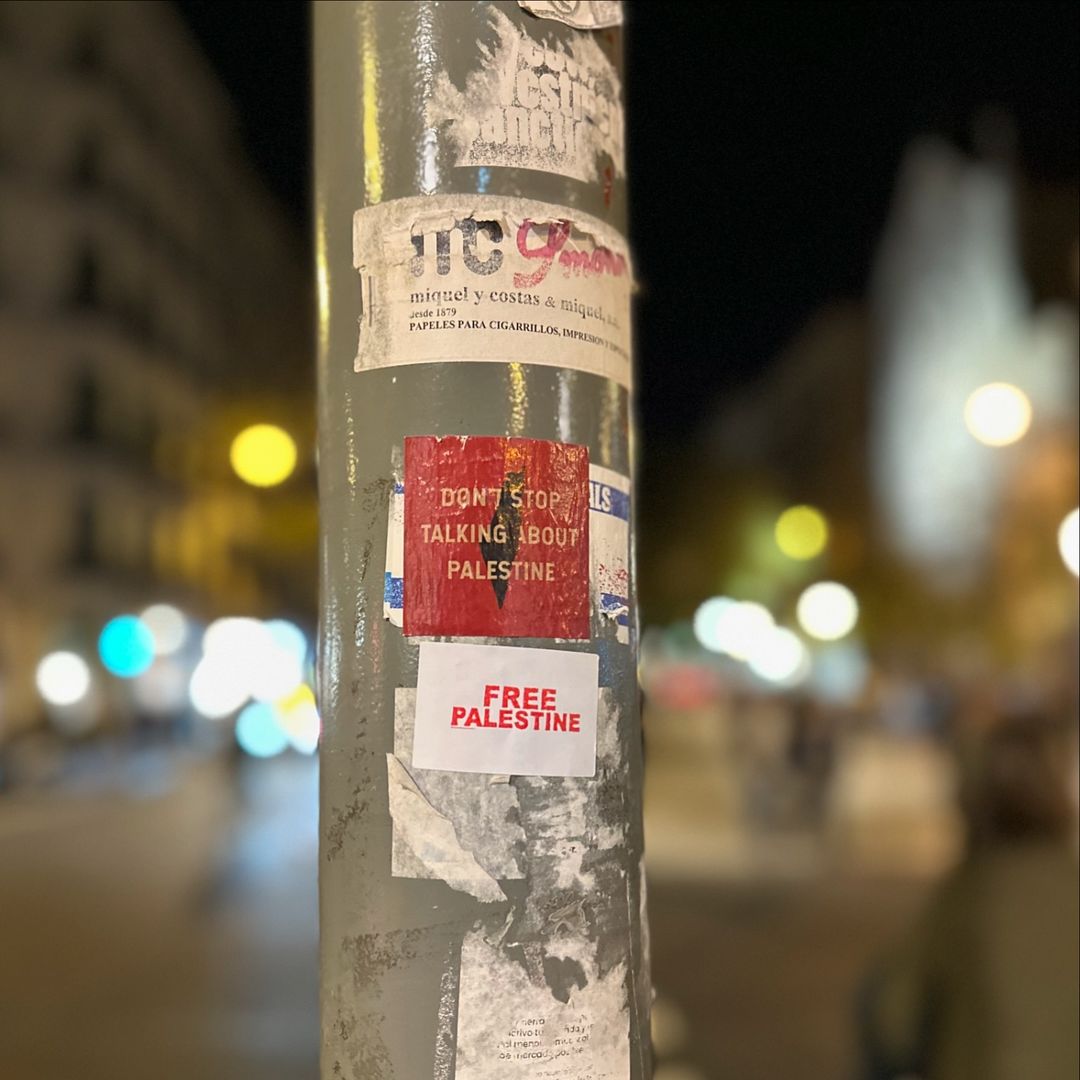Palestine Advocacy Message Photographed in Barcelona