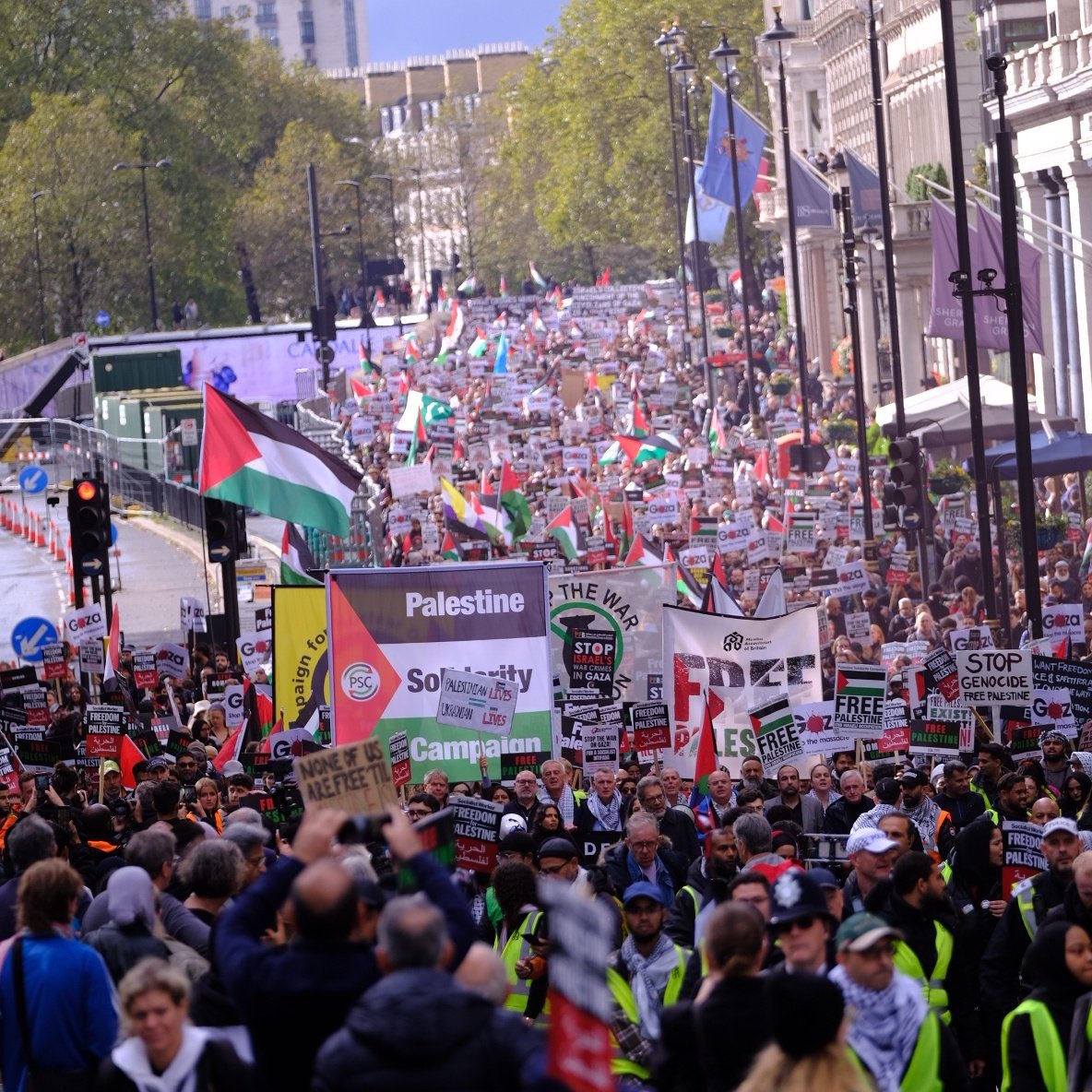 Massive pro-Palestine protest floods London streets