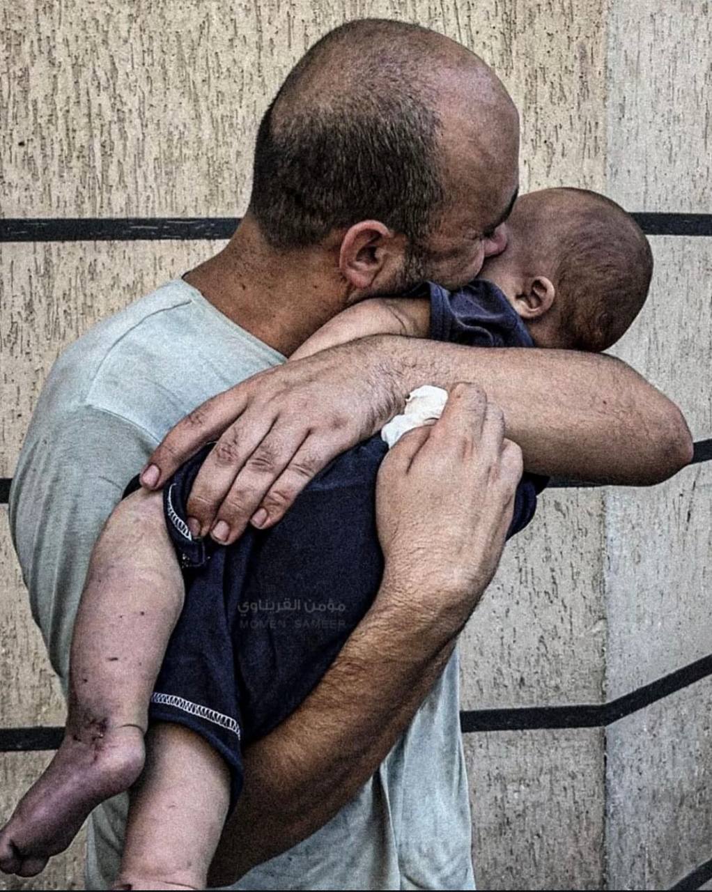 Palestinian Father’s Last Kiss with Son Killed in Airstrike